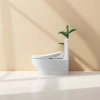 The white smart toilet seat cover with a constant temperature seat ring and a slowly lowering cover plate features an instant hot cleaning design without a water tank Specification image